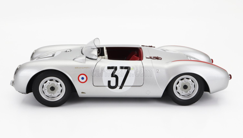 Kk-scale Porsche 550 Rs Spider 1.5l Team Porsche Kg N 37 24h Le Mans 1955 H.polensky - R.von Frankenberg 1:12 Silver