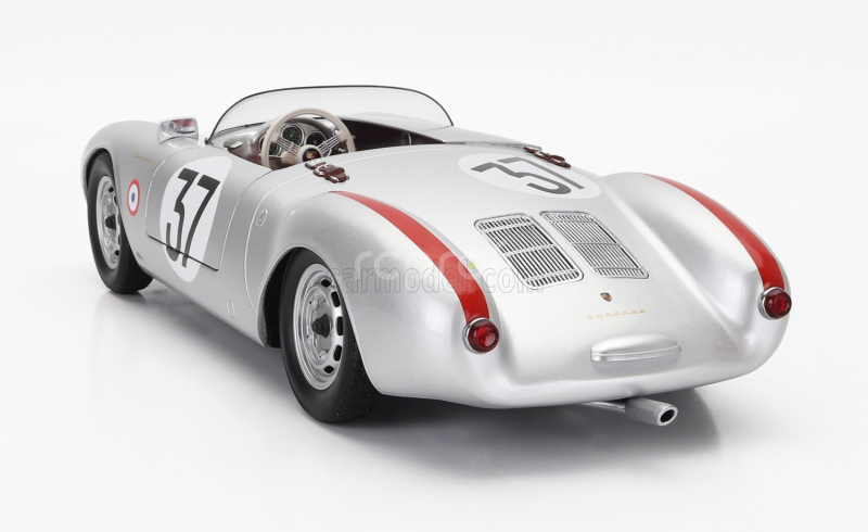 Kk-scale Porsche 550 Rs Spider 1.5l Team Porsche Kg N 37 24h Le Mans 1955 H.polensky - R.von Frankenberg 1:12 Silver