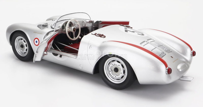 Kk-scale Porsche 550 Rs Spider 1.5l Team Porsche Kg N 37 24h Le Mans 1955 H.polensky - R.von Frankenberg 1:12 Silver
