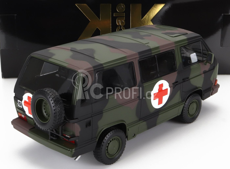 Kk-scale Volkswagen T3 Minibus  German Army Ambulance 1987 1:18 Vojenská Kamufláž