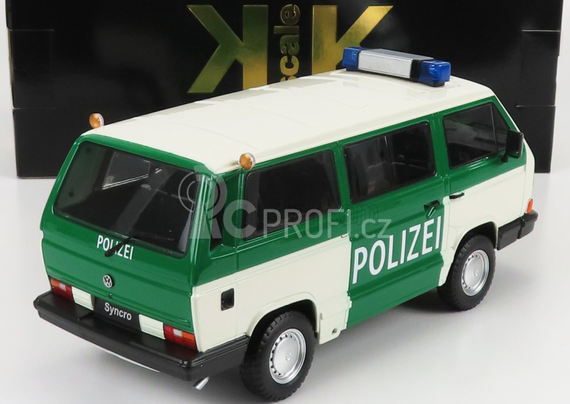 Kk-scale Volkswagen T3 Minibus Syncro Polizei 1987 1:18 Zelená Bílá