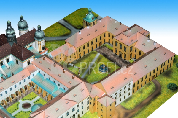 Klášter Osek - papírový model 1:300