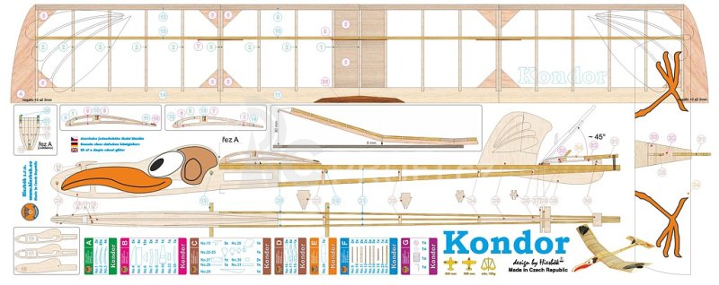 KONDOR-kluzák A3 pro pokročilejší modeláře, Hiesb.
