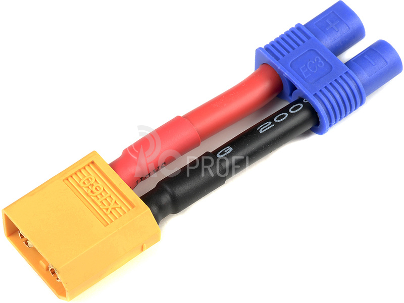 Konverzní kabel EC3 baterie - XT-60 přístroj 12AWG