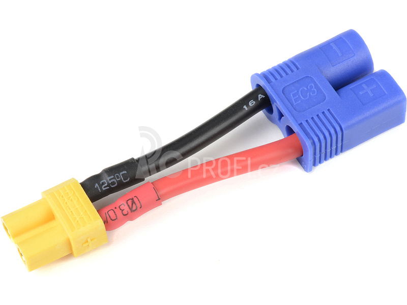 Konverzní kabel EC3 přístroj - XT-30 baterie 14AWG