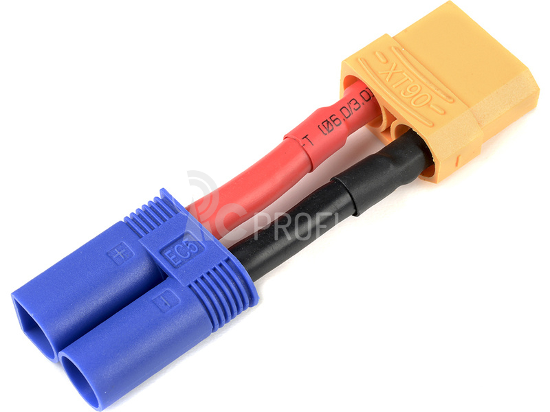 Konverzní kabel EC5 přístroj - XT-90 baterie 10AWG