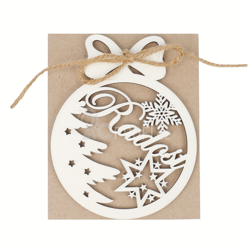 Kúzlo dreva Vánoční dekorace Radost 10 cm