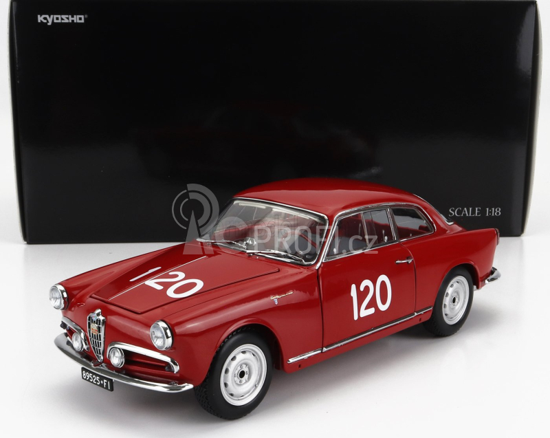 Kyosho Alfa romeo Giulietta Sv Sprint Veloce N 120 Mille Miglia 1956 G.becucci - P.cazzato 1:18 Red