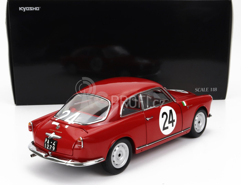 Kyosho Alfa romeo Giulietta Sv Sprint Veloce N 24 Targa Florio 1958 N.todaro - R.barbato 1:18 Red