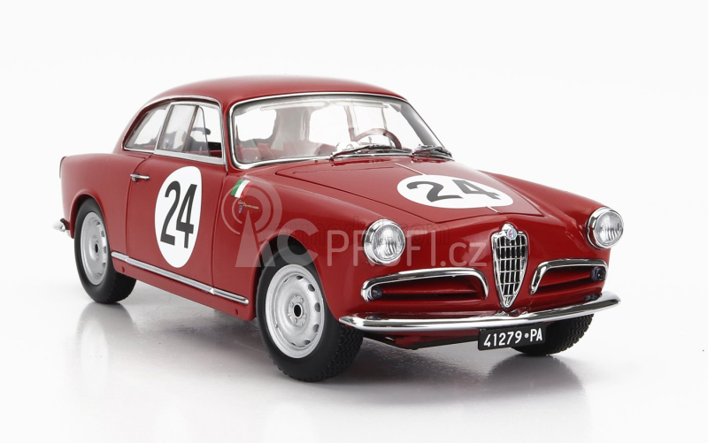 Kyosho Alfa romeo Giulietta Sv Sprint Veloce N 24 Targa Florio 1958 N.todaro - R.barbato 1:18 Red