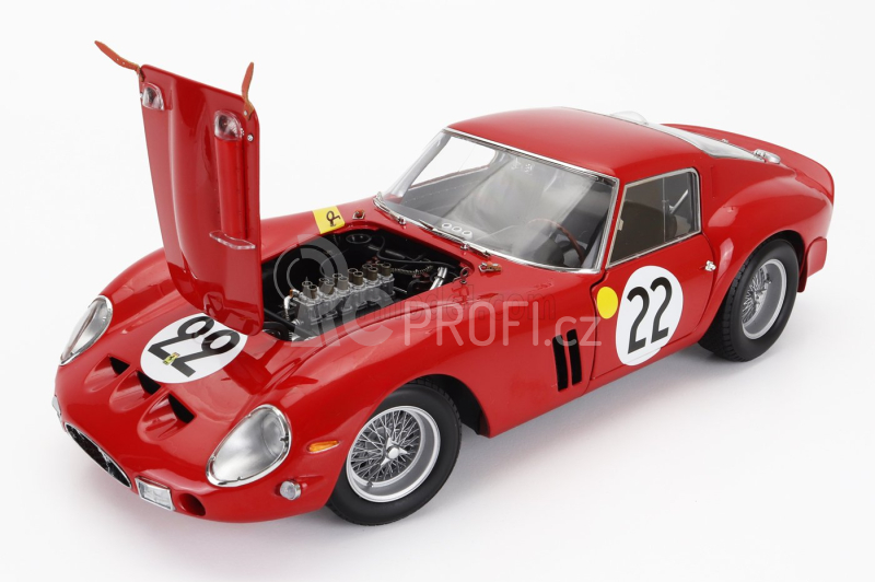 Kyosho Ferrari 250 Gto 3.0l V12 Team Equipe Nationale Belge N 22 1:18, červená