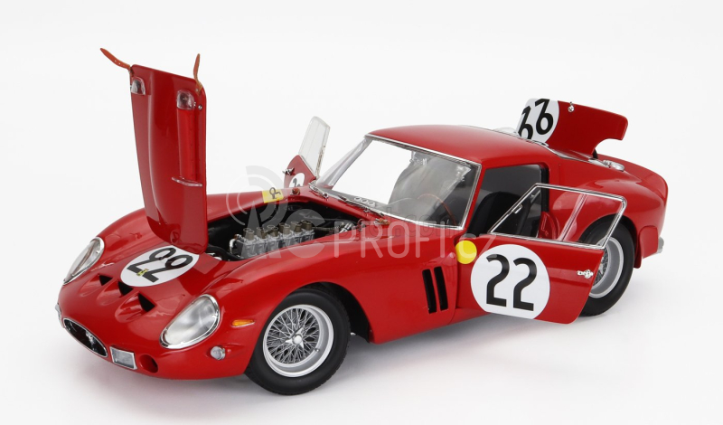 Kyosho Ferrari 250 Gto 3.0l V12 Team Equipe Nationale Belge N 22 1:18, červená