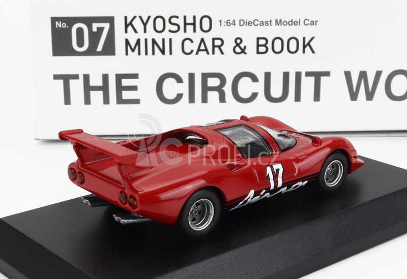 Kyosho Ferrari Dino 206 N 17 Racing 1967 s knížkou 1:64, červená