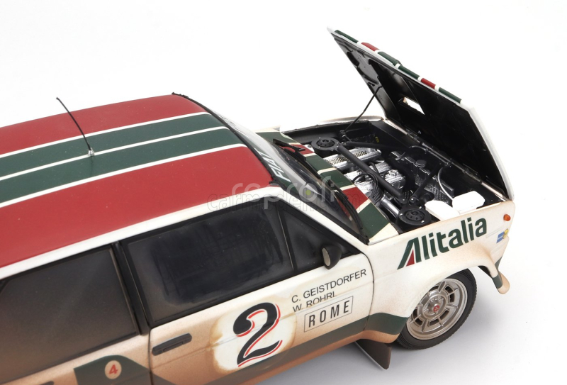 Kyosho Fiat 131 Abarth Alitalia (dirty And Night Version) N 2 4th Rally Montecarlo 1978 Walter Rohrl - Christian Geistdorfer 1:18 Bílá Zelená Červená