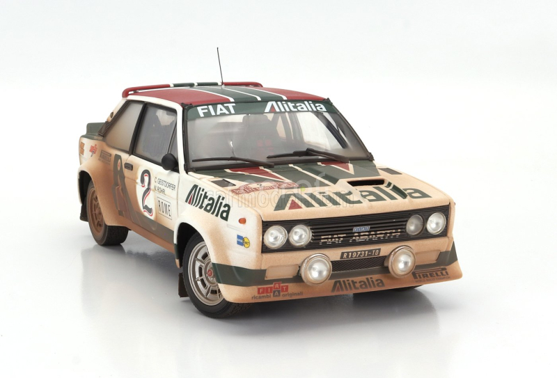Kyosho Fiat 131 Abarth Alitalia (dirty And Night Version) N 2 4th Rally Montecarlo 1978 Walter Rohrl - Christian Geistdorfer 1:18 Bílá Zelená Červená