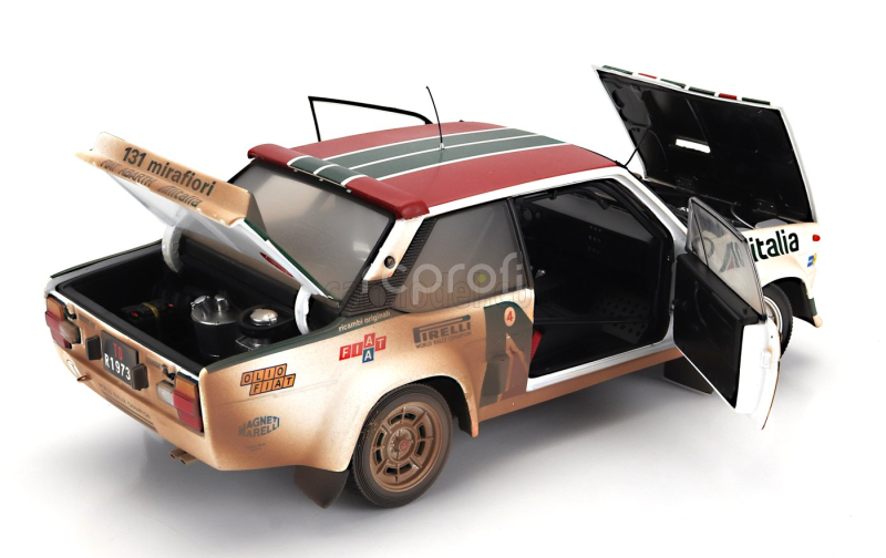 Kyosho Fiat 131 Abarth Alitalia (dirty And Night Version) N 2 4th Rally Montecarlo 1978 Walter Rohrl - Christian Geistdorfer 1:18 Bílá Zelená Červená