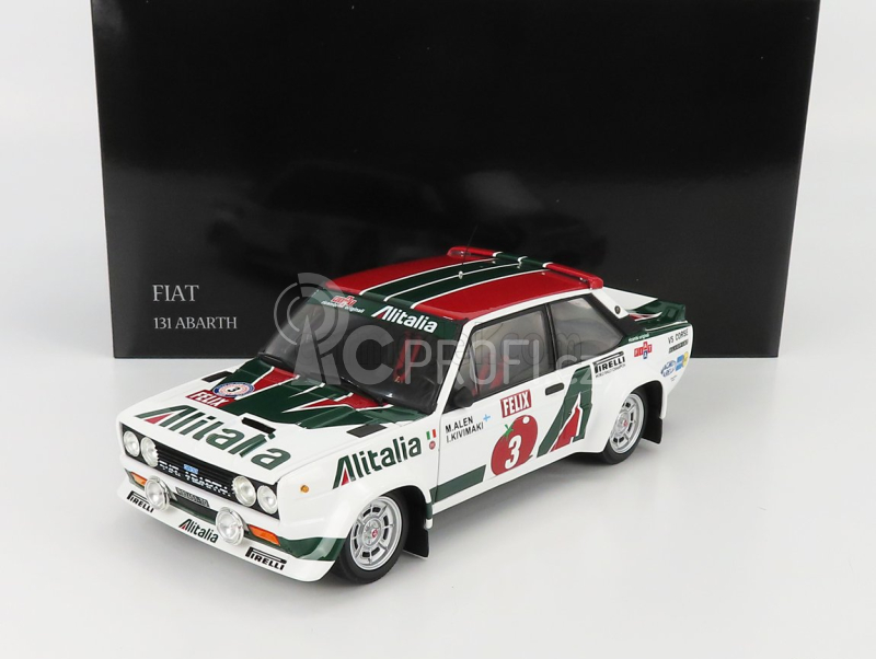 Kyosho Fiat 131 Abarth Alitalia N 3 Winner Rally 1000 Lakes 1978 1:18, bílá
