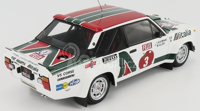 Kyosho Fiat 131 Abarth Alitalia N 3 Winner Rally 1000 Lakes 1978 1:18, bílá
