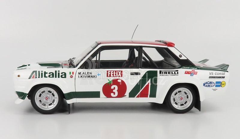 Kyosho Fiat 131 Abarth Alitalia N 3 Winner Rally 1000 Lakes 1978 1:18, bílá