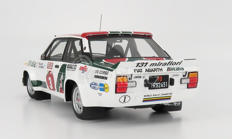 Kyosho Fiat 131 Abarth Alitalia N 3 Winner Rally 1000 Lakes 1978 1:18, bílá