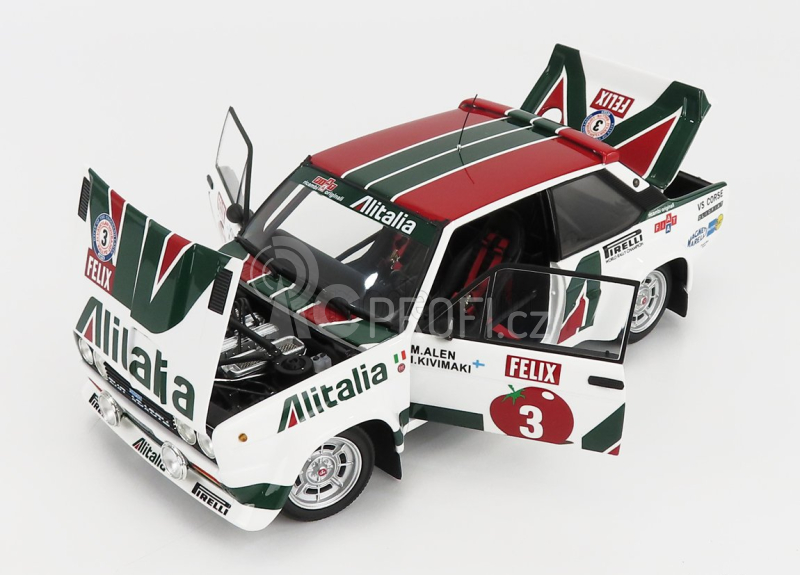 Kyosho Fiat 131 Abarth Alitalia N 3 Winner Rally 1000 Lakes 1978 1:18, bílá