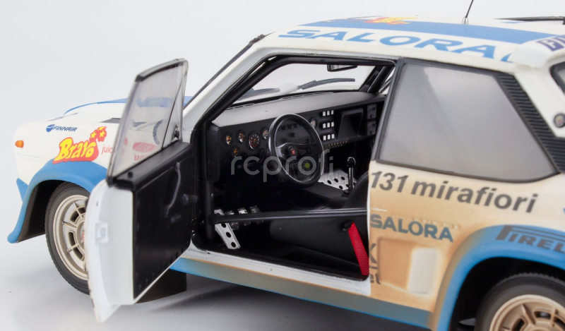 Kyosho Fiat 131 Abarth (dirty And Night Version) N 1 Winner Rally 1000 Lakes 1980 Markku Alen - Ilkka Kivimaki 1:18 Bílá Světle Modrá