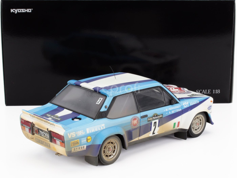 Kyosho Fiat 131 Abarth (dirty And Night Version) N 2 4th Rally Piancavallo 1981 Attilio Bettega - Maurizio Perissinot 1:18 Bílá 2 Tóny Modrá