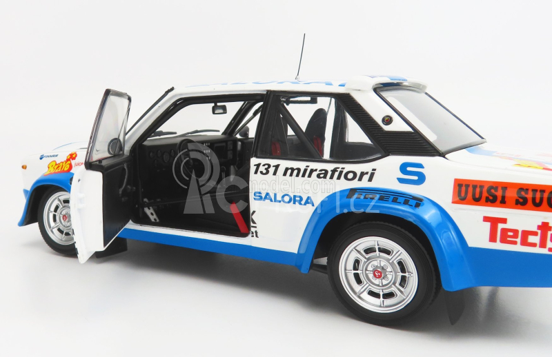 Kyosho Fiat 131 Abarth N 1 Winner Rally 1000 Lakes 1980 1:18, bílomodrá