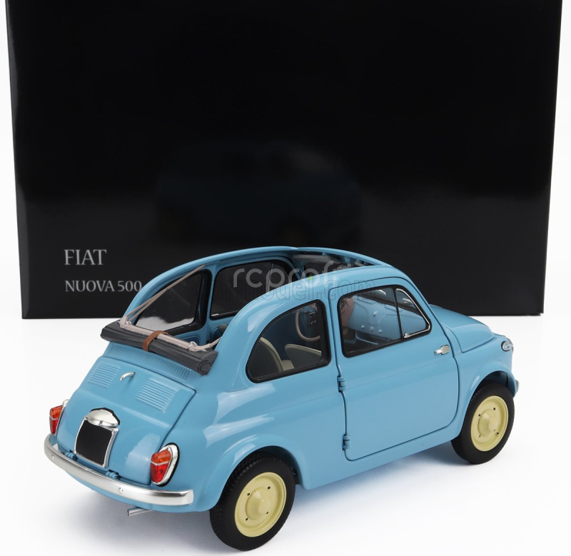Kyosho Fiat 500 D Cabriolet Open 1960 1:18 Celeste Crociera - Světle Modrá