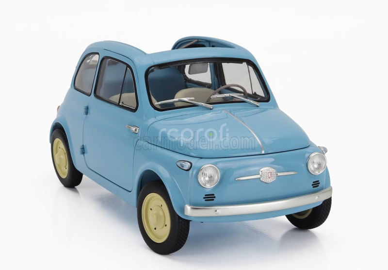 Kyosho Fiat 500 D Cabriolet Open 1960 1:18 Celeste Crociera - Světle Modrá