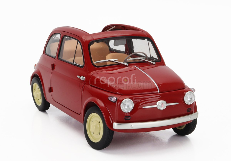 Kyosho Fiat 500 D Cabriolet Open 1960 1:18 Rosso Corallo - Červená