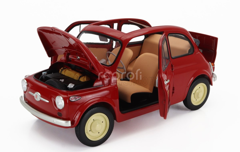 Kyosho Fiat 500 D Cabriolet Open 1960 1:18 Rosso Corallo - Červená