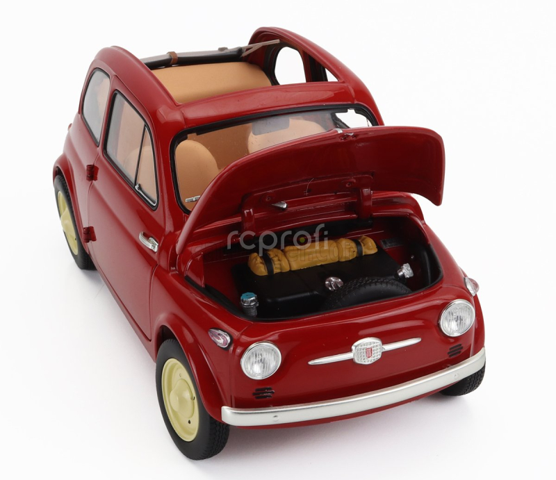 Kyosho Fiat 500 D Cabriolet Open 1960 1:18 Rosso Corallo - Červená