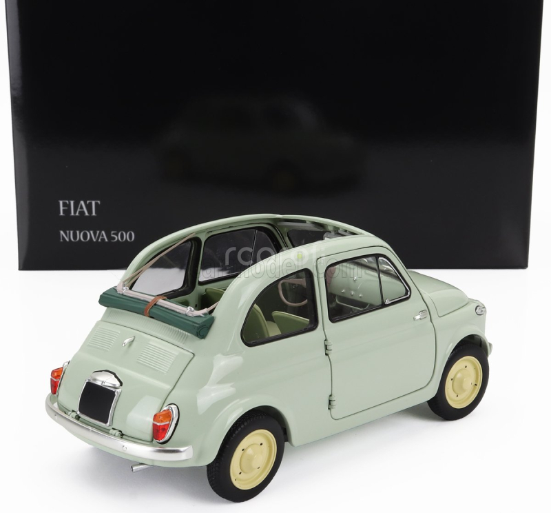 Kyosho Fiat 500 D Cabriolet Open 1960 1:18 Verde Chiaro - Světle Zelená