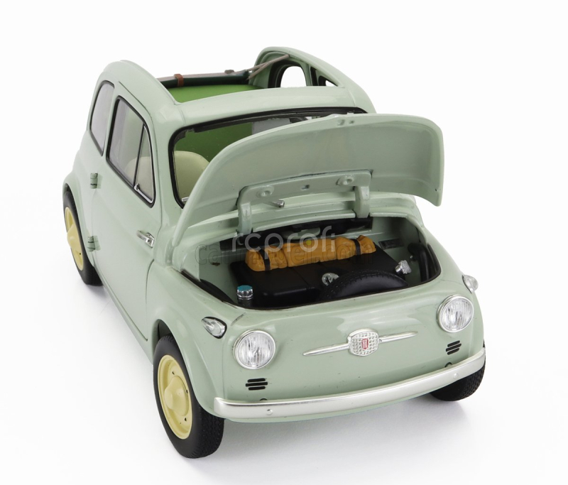 Kyosho Fiat 500 D Cabriolet Open 1960 1:18 Verde Chiaro - Světle Zelená