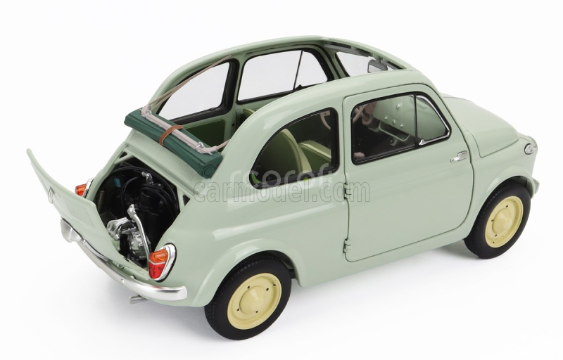 Kyosho Fiat 500 D Cabriolet Open 1960 1:18 Verde Chiaro - Světle Zelená