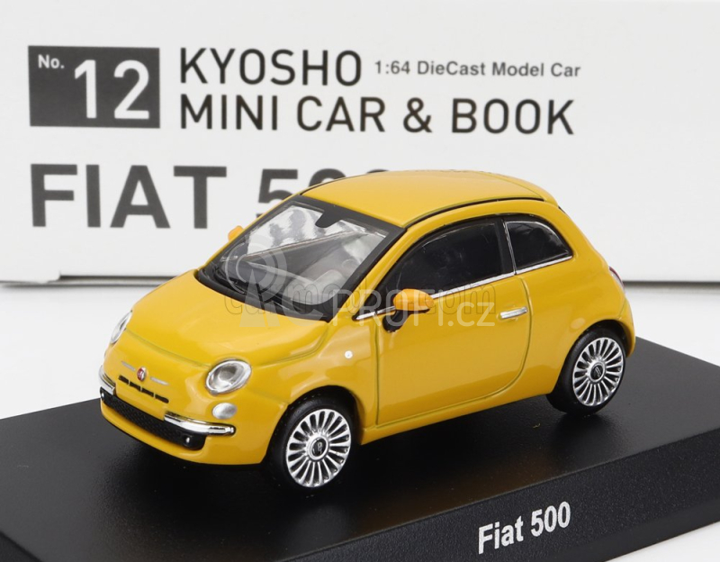 Kyosho Fiat Nuova 500 2007 With Book 1:64 Žlutá