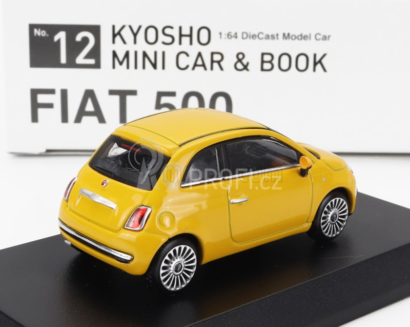 Kyosho Fiat Nuova 500 2007 With Book 1:64 Žlutá