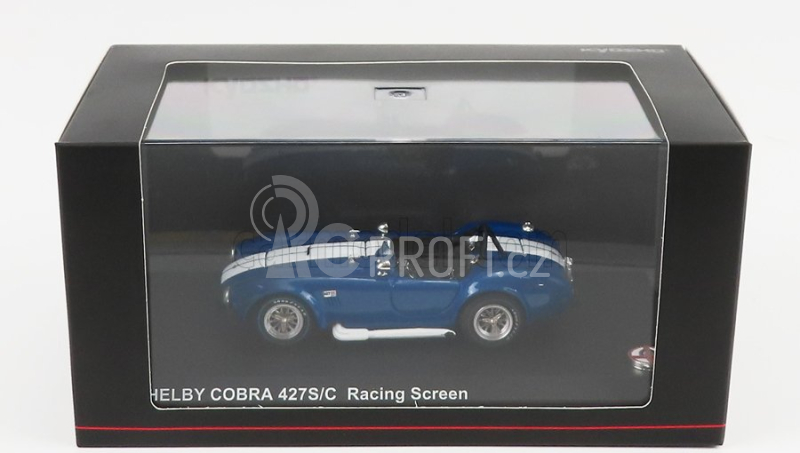 Kyosho Ford usa Shelby Cobra 427/sc Spider Racing Screen 1965 1:43 Modrá Met Bílá