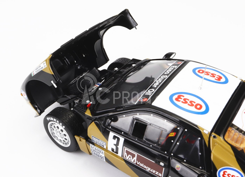 Kyosho Lancia 037 Grifone Esso N 3 Rally Targa Florio 1985 1:18, černozlatá