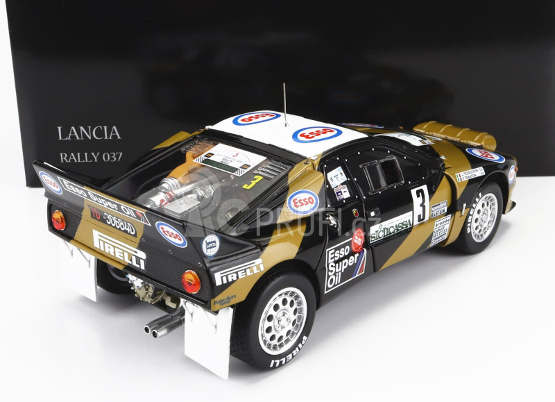 Kyosho Lancia 037 Grifone Esso N 3 Rally Targa Florio 1985 1:18, černozlatá