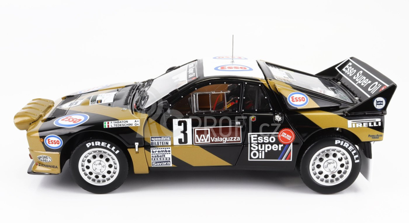 Kyosho Lancia 037 Grifone Esso N 3 Rally Targa Florio 1985 1:18, černozlatá