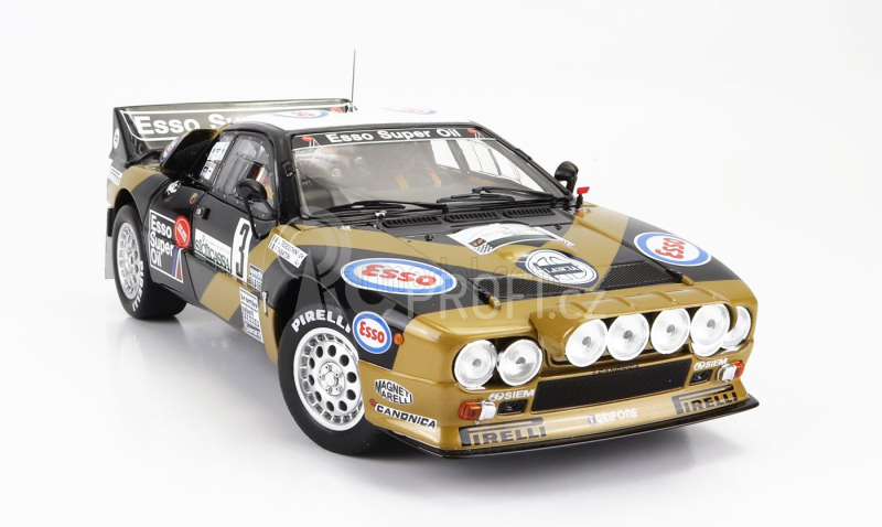 Kyosho Lancia 037 Grifone Esso N 3 Rally Targa Florio 1985 1:18, černozlatá