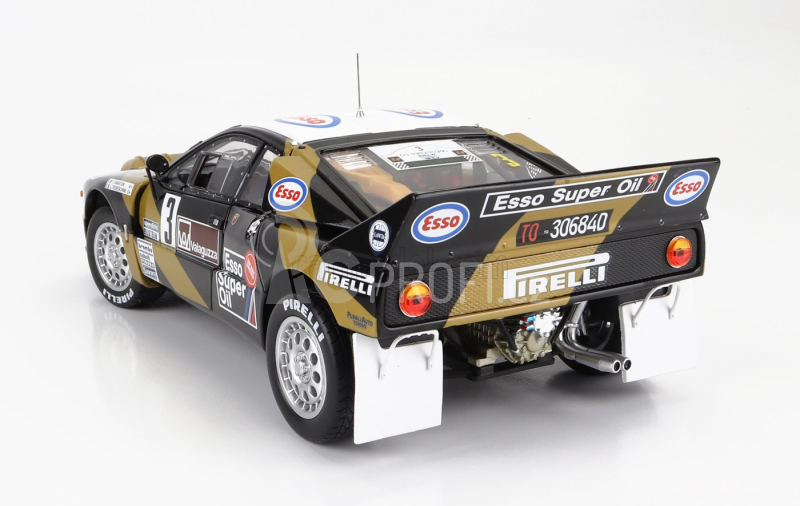 Kyosho Lancia 037 Grifone Esso N 3 Rally Targa Florio 1985 1:18, černozlatá