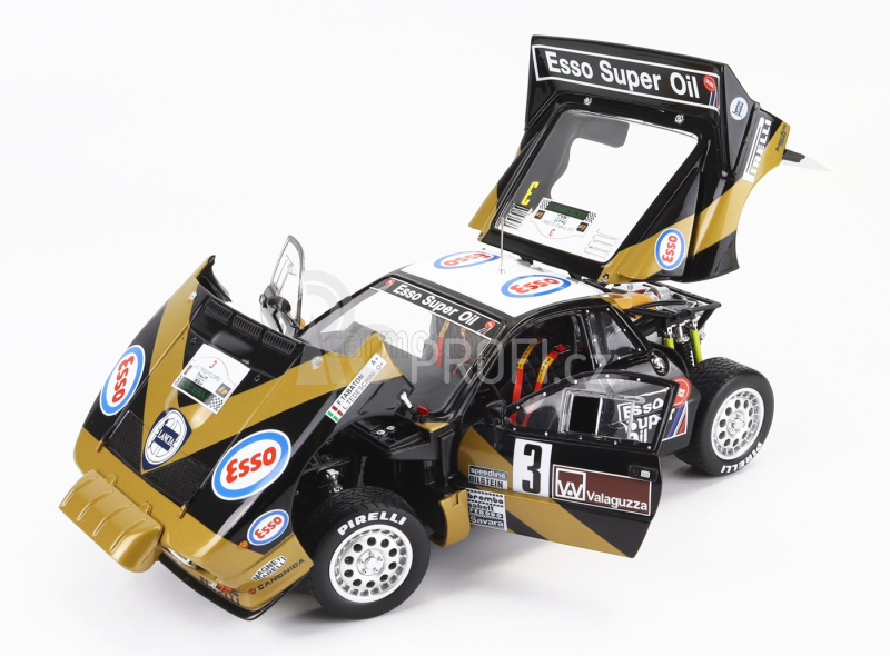 Kyosho Lancia 037 Grifone Esso N 3 Rally Targa Florio 1985 1:18, černozlatá