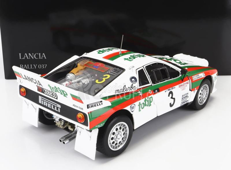 Kyosho Lancia 037 Totip N 3 Rally Isola D'elba 1985 D.Cerrato - G.Cerri 1:18, bílá
