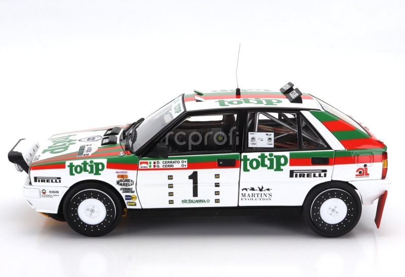 Kyosho Lancia Delta Hf Integrale 4wd (night Version) Team Lancia Totip N 1 Winner Rally Targa Florio 1987 Dario Cerrato - Giuseppe Cerri 1:18 Bílá Červená Zelená