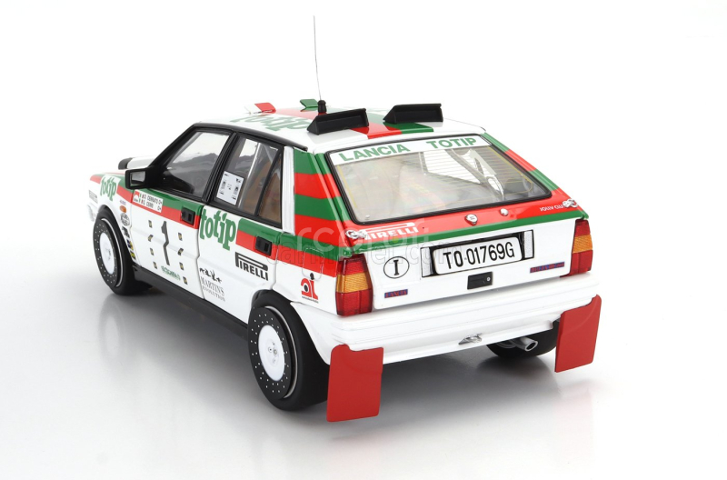 Kyosho Lancia Delta Hf Integrale 4wd (night Version) Team Lancia Totip N 1 Winner Rally Targa Florio 1987 Dario Cerrato - Giuseppe Cerri 1:18 Bílá Červená Zelená