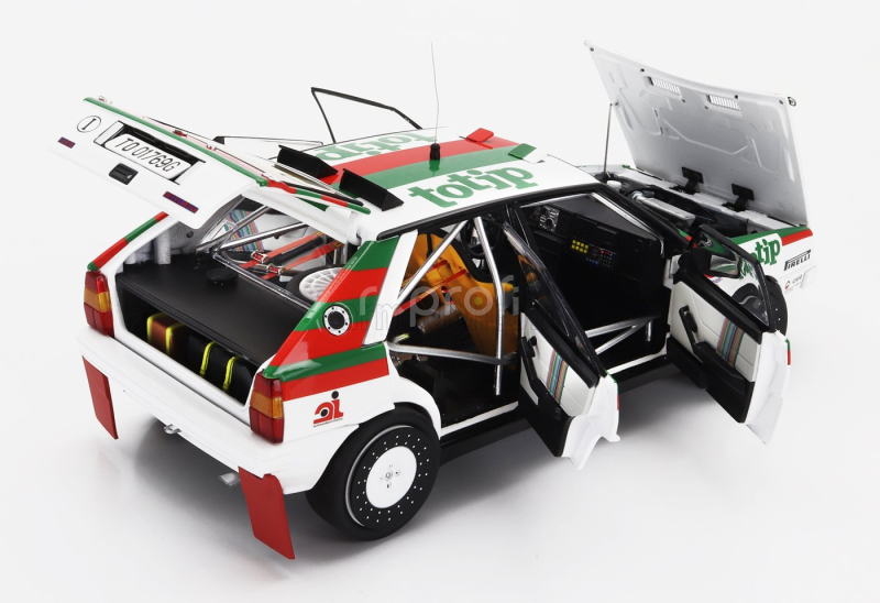 Kyosho Lancia Delta Hf Integrale 4wd (night Version) Team Lancia Totip N 1 Winner Rally Targa Florio 1987 Dario Cerrato - Giuseppe Cerri 1:18 Bílá Červená Zelená
