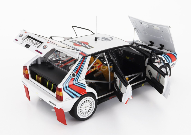 Kyosho Lancia Delta Hf Integrale 4wd (night Version) Team Martini Racing N 6 Winner Rally Montecarlo 1987 Miki Biasion - Tiziano Siviero 1:18 Bílá Červená Modrá